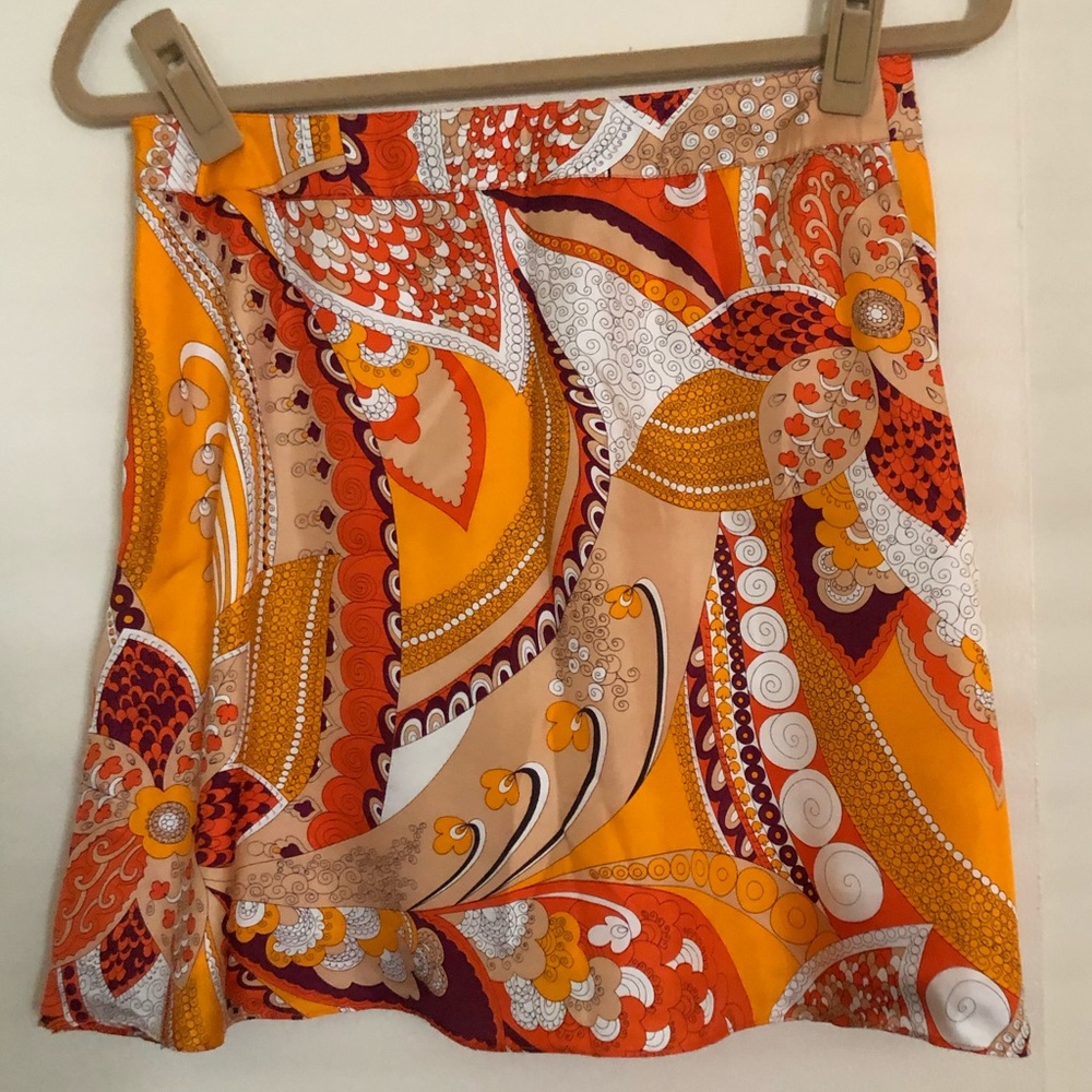 Short silk skirt